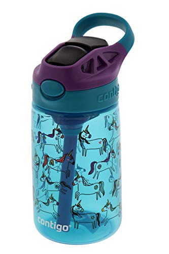 Image of Contigo AUTOSPOUT Camping Hydration Water Bottles, 14oz (Pack of 1), Unicorn