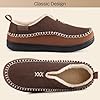 EverFoams Men's Micro Suede Memory Foam Moccasin Slippers with Fuzzy Sherpa Lining and Anti-skid Sole Coffee Size 8 UK #2