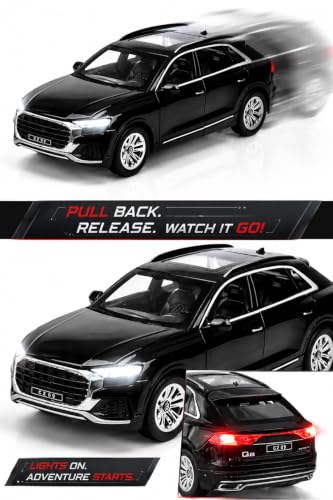 Image of Magicwand 1:32 Scale Die-Cast Metal Q8 Beast Car【Colors as Per Stock】 with Openable Doors,Lights,Music and Pull Back Action【Pack of 1】