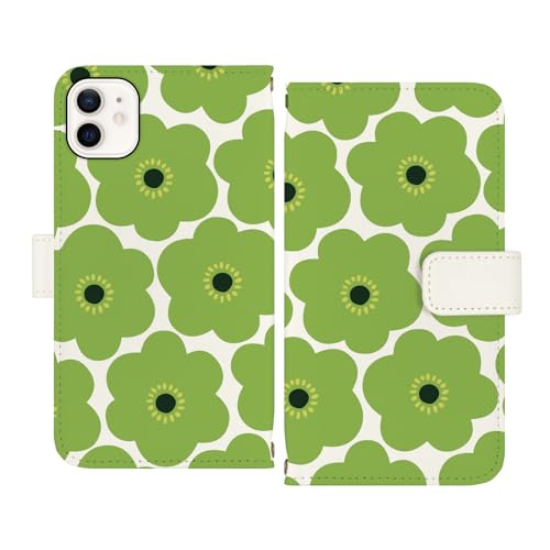 Advantage iPhone11 iPhone 11 スマホケース 手帳型 iPhoneケース PUレザー デザイン 花柄 グリーン かわいい 可愛い 北欧