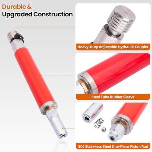 Image of Upgraded Grease Fitting Cleaning Tool [304 Piston Rod], Zerk Fitting Cleaning Tool, Remove Old Dried Grease from Fittings, Pins, Shafts, Bushings, and Joints (Red)