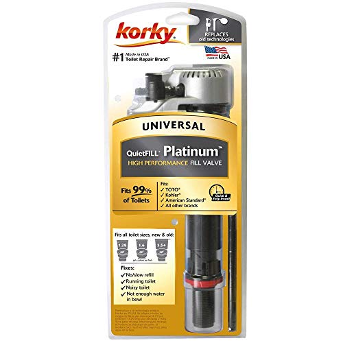 Image of Korky QuietFILL Toilet Fill Valve - Universal Fits 99% of Toilets - Easy Height Adjust for Fast Install, 528, (Pack of 7)