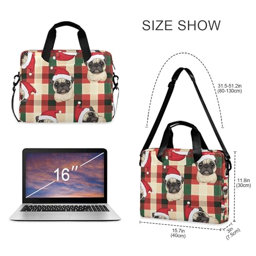 Funda para portátil ALAZA con diseño de pug navideño 13-15.6 pulg miniatura 4