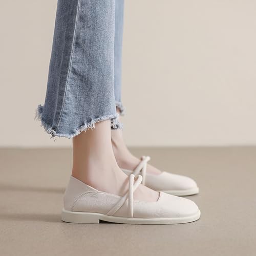 SWDZM Women's Square Toe Mary Jane Flats Comfortable Slip On Dress Shoes Ballet Flats Business Casual Work Office Shoes2