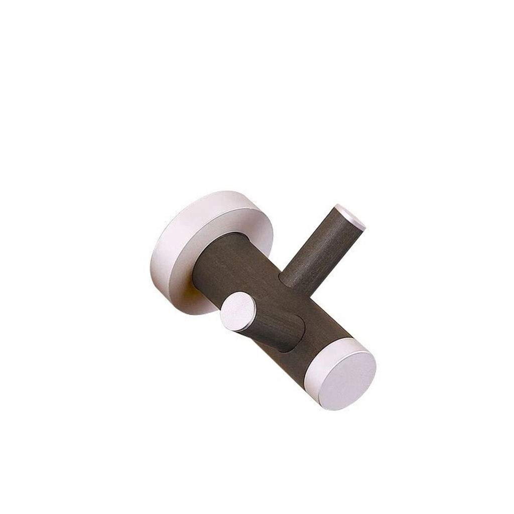 DXTFDHB Wooden Coat Hooks, Heavy Duty Wall Hooks, Wall Hanger for Robe, Towel, Keys, Bags(Black walnut color,Single)