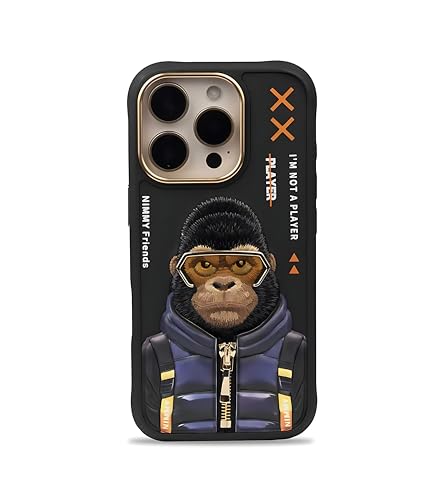 Image of Nimmy Glasses Cool 2.0 Series Case Cover for iPhone 15 Pro Max | Gorilla Design | Matte Finish | Slim Fit & Shockproof | Scratch-Resistant Back Cover (Gorilla)
