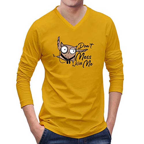 Image of Men's Regular Fit I Am Engineer Cotton Printed V Neck Full Sleeves Black & White T Shirt. Trending, Trendy,Pootlu, College Tshirts