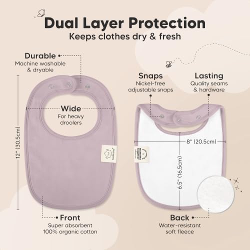 Image of KeaBabies 8-Pack Organic Baby Bibs for Drooling and Teething (Embrace) | Soft Cotton Bibs for Baby Girl, Boy, Extra Absorbent, Easy to Clean & Put On, Toddler, Newborn, Infant 0-24 Months
