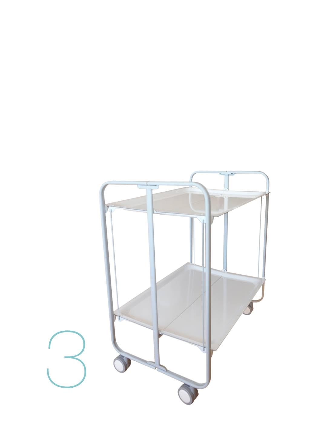 DON HIERRO Carrello da cucina pieghevole grigio con ruote BAUHAUS 2 ripiani