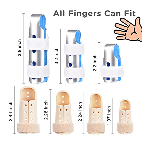 Sopito Finger Splint, 7Pcs Finger Support Brace Finger Stabilizer For Broken Fingers Straightening Arthritis Knuckle Immobilization，Blue #TOP5