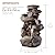 Alpine Corporation | 40" 4-Tier Rock Floor Fountain with Cascading Water & White LED Lights, Tranquil Outdoor Water Feature for Garden, Patio, Yard & Deck, Light Gray