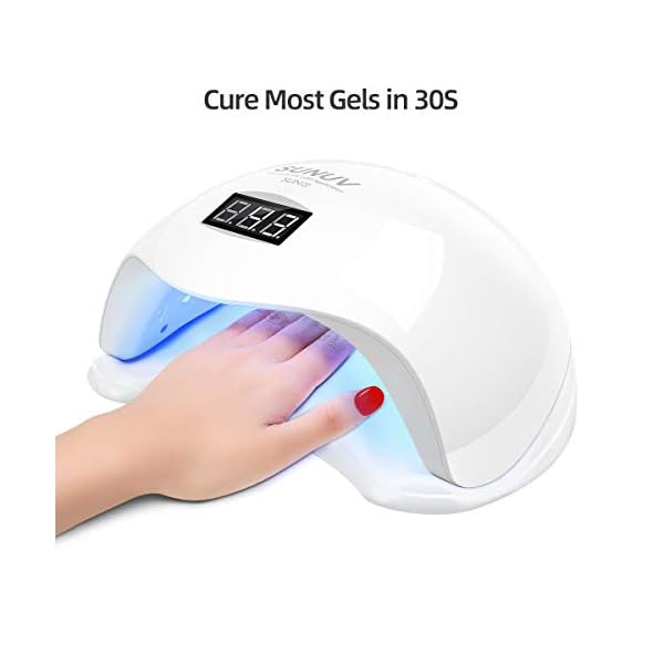 SUNUV SUN5 UV Light for Nails, UV Light Nail Lamp with Timer Settings, User Friendly UV Lamp Light for Nails, Smart LED UV Nail Light, LED UV Lamp for Gel Nails, Compatible with All Gel Types