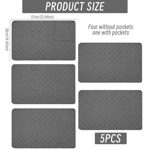 Fundas para reposacabezas de sillones reclinables con bolsillo gris 3