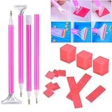 (Klebriger Diamantstift) Dieses Diamantmalerei-Tonset enthält 3 verschiedene Arten von Kugelschreibern mit zwei Enden, die für große Flächen mit der gleichen Farbe des Diamantklebens geeignet sind. Der Stift kann jeweils 1, 3, 6 oder 9 Diamanten kleben. Es ist eine ideale Wahl für Anfänger und Profis.
