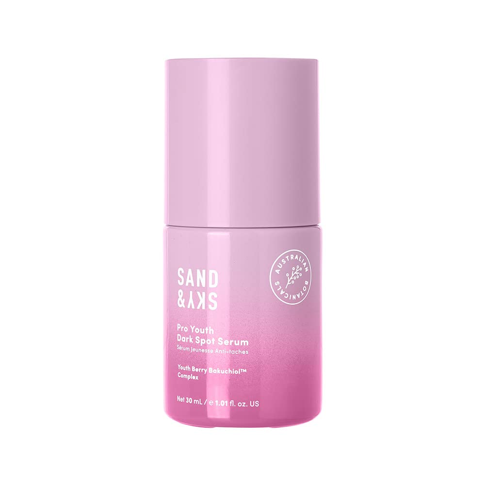 Siero per macchie scure Pro Youth Sand & Sky - Crema viso al Bakuchiol alternativa al retinolo | Per linee sottili, rughe, iperpigmentazione | Acido glicolico, antiossidanti e probiotici.