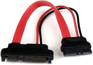 StarTech.com SLSATAADAP6 6 Inch Slimline SATA to SATA Adapter with Power, Slim SATA (F) to SATA (M), Slimline Serial ATA to SATA, Red
