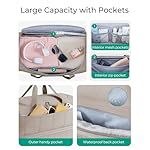 BAGSMART 40L Rolling Duffle Bag with Wheels and Handle, TSA Carry On Bags for Travel with Shoe Compartment, Pink - Image 3