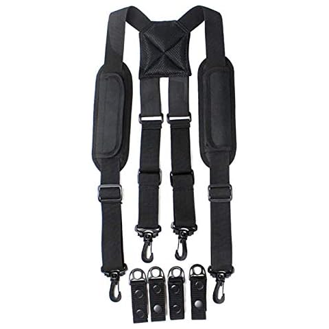 Dr.TOUGH Police Suspender for Duty Belt Tactical Suspenders Duty Belt Suspenders Law Enforcement with Padded Adjustable Shoulder Cover