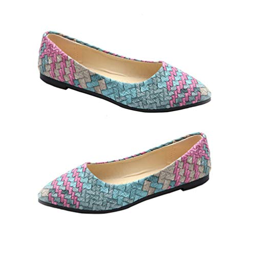 Holibanna 1 Par Planas Zapato Skimmer Zapatos Planos Clásicos Zapatos Planos De Ancho Ancho Zapatillas De Ballet Pisos De Punta Estrecha para Mujer En Tejer De Las Mujeres Desnatadora