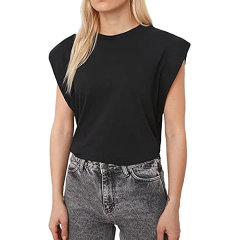 VAVONNE Cap Sleeve Tops for Women Summer Casual T Shirts Basic Tank Tee Top (Black, XX-Large) Cover