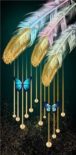 Peinture diamant grand format contre le stress kit complet broderie plume 80x160cm