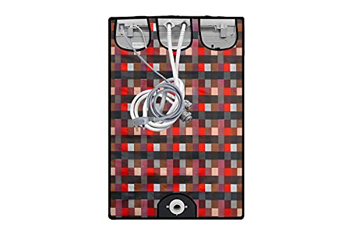 Image of Stylista Washing Machine Cover Compatible for Bosch 10 Kg Fully-Automatic Front Loading WGA254A0IN, Lattice Pattern Red