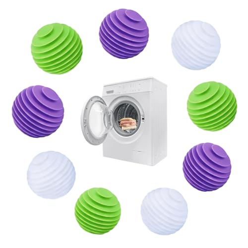 Waschball für Waschmaschine Trocknerbälle für Wäschetrockner Daunenjacken 9 Stück Wäschebälle für Waschmaschine Gummi - Waschkugel Wiederverwendbare Trockner Bälle Reduzieren Falten und Klammer