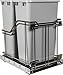 STORAGE WITH STYLE ? Double Trashcan Black Nickle with 50 qt Gray Cans
