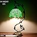 WERFACTORY Tiffany Style Lamp Green Wisteria Stained Glass Table Desk Reading Light, Metal Leaf Base 8X10X21 Inches Decor Small Space Bedroom Home Office S523 Series