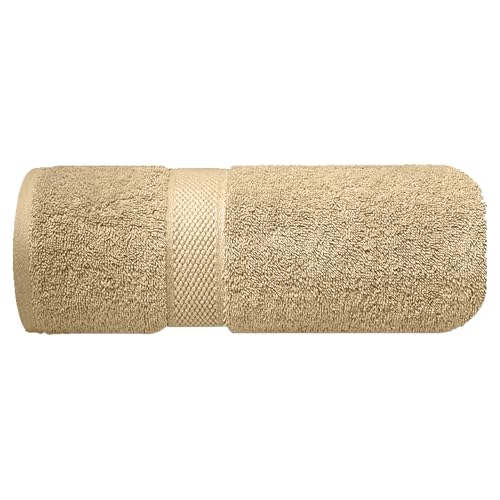 Image of Sulfar 100% Terry Ring Spun Cotton Face Towel - Quick-Dry, Highly Absorbent (480 GSM) (30 x 30 Cm) Bleach Sand (Pack of 1)