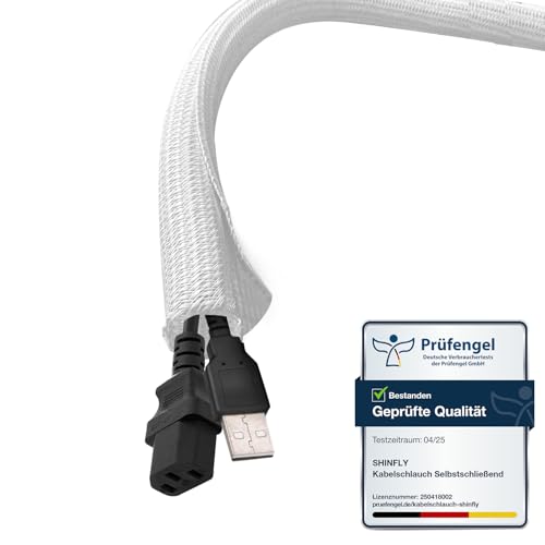 Funda para Cables 6 mm x 10 m, Blanca– para 1–2 Cables Finos o un...