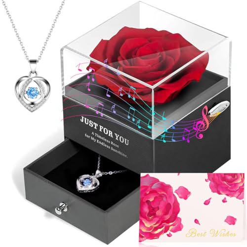 ADDWel San Valentin Regalos Mujer - Rosa Eterna Natural