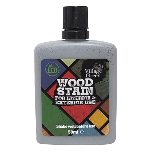 Village Green Ready to Use Wood Stain - Water Based Eco Friendly Premium Quality (Light Oak 50ml)