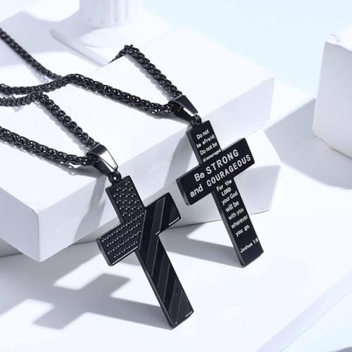 Cross Necklace for Men Boys Son Grandson Birthday Christian Graduation Christmas Gifts2