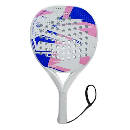 Wit lichtgewicht koolstofvezel padelracket met EVA Memory Flex Core