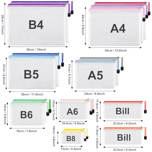 Image of EOOUT 42pcs Mesh Zipper Pouch, 8 Sizes Waterproof Zipper Bags, 17 Colors, Multipurpose for Board Games Travel Storage, School Supplies, and Home Organization