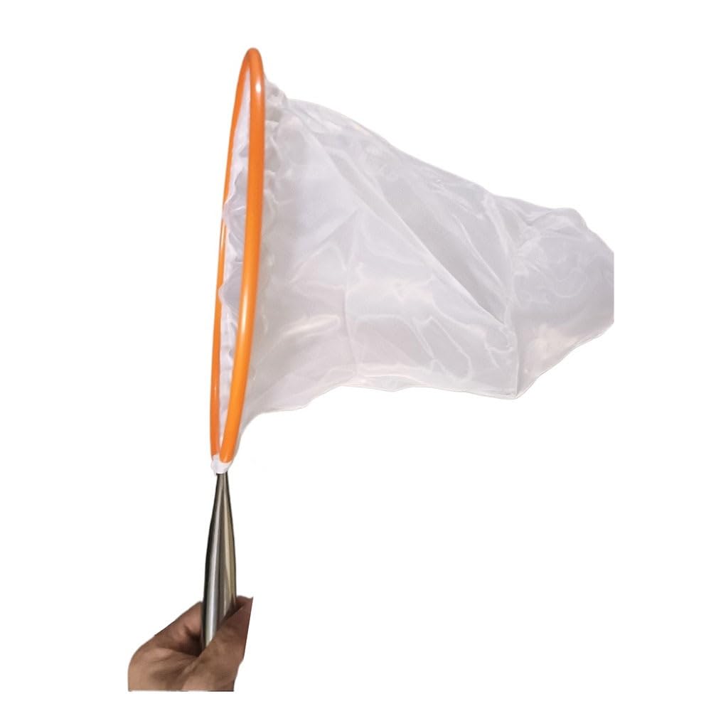 Kit di 2 reti per la Raccolta di plancton a Maglia fine - Rete in Nylon Resistente (Diametro 30/35 cm) con Manico in Acciaio Inossidabile antiruggine, Ideale per acquacoltura e Ricerca Marin