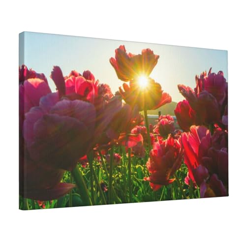Toile murale moderne fleurs naturelles Ousika 45x30 cm pour décoration de salon et chambre