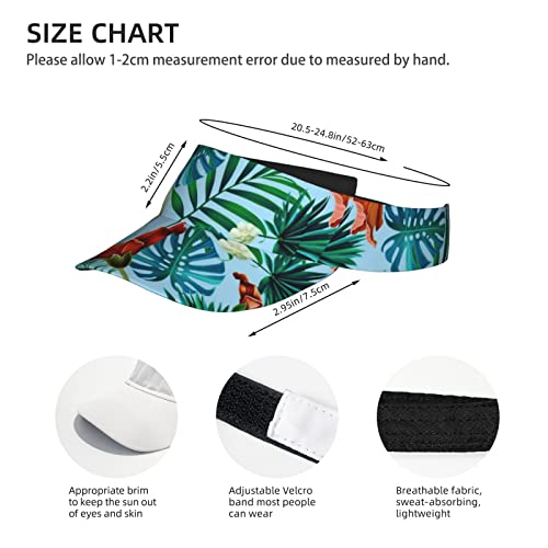Hawaiian Tropical Flower Sport Sun Visor Hats Adjustable Empty Top Baseball Cap Flower Ball Caps For Women And Men #TOP3