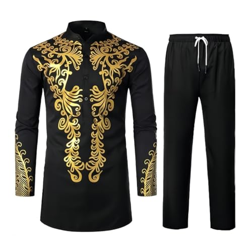 Costume africain dashiki haut de gamme ensemble deux pièces imprimé de qualité supérieure