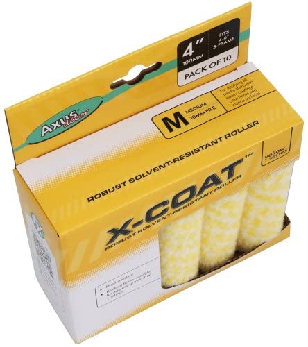 Axus Decor - 4" X-Coat Robust Solvent Resistant Roller Sleeves - Pack of 10