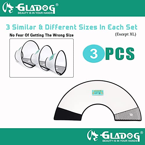 GLADOG Soft Dog Cone Collar, 3 PCS (Except XL size) Flexible Plastic Cone for Dogs After Surgery, Dog Recovery Collar… - Image 3