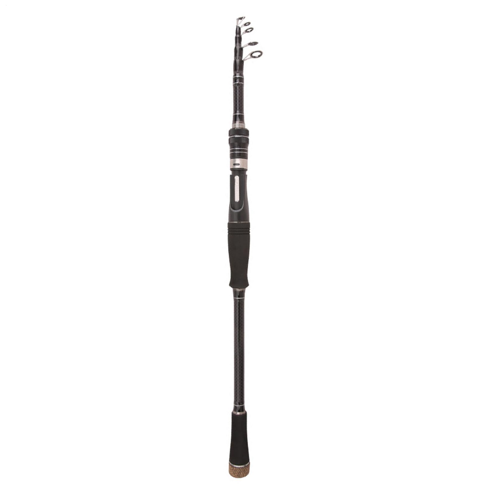 Canna da pesca telescopica, canna da pesca in fibra, compatta da viaggio, impugnatura leggera in EVA, strumento di lancio durevole, canna da pesca d'acqua dolce e salata per spigola, trota, pesce