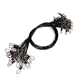 60pcs Fishing Wire Leaders Nylon-Coated Fishing Line Wire Leaders with Swivels and Snaps 6inch, 9inc
