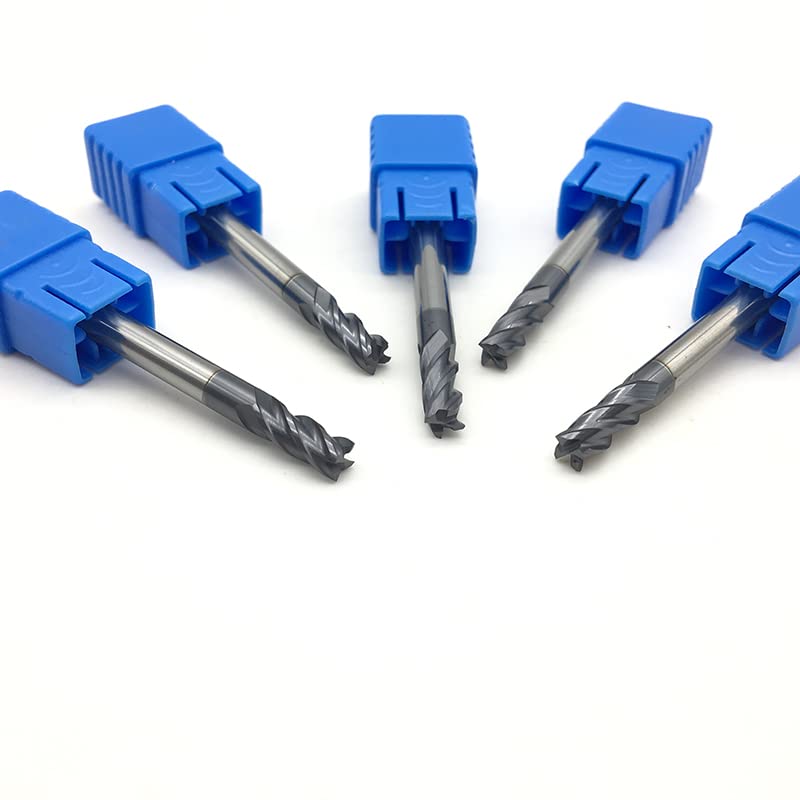 5Pcs HRC50 4Flute 4mm Solid Carbide Endmill 50mm 75mm 100mm Long Standard Length Side Milling Slotting Profiling Face Mill - (Dimensions: D4x100L)