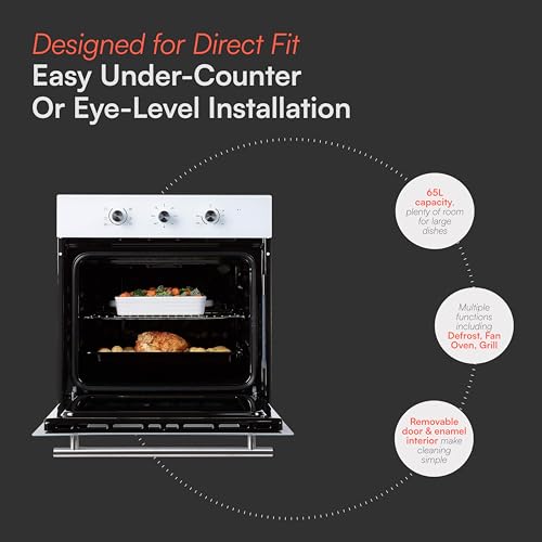 Cookology COF600WH 60cm White Built-in Single Electric Fan Forced Oven & timer - Image 3