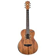 Travel Size Comfort Series G-Mini body 7/8 sized Grand Auditorium. Solid spruce top, and mahogany back and sides delivering a richness of voice only found in a solid top. Ebony bridge, fretboard & headstock overlay and GraphTech black NuBone nut & sa...