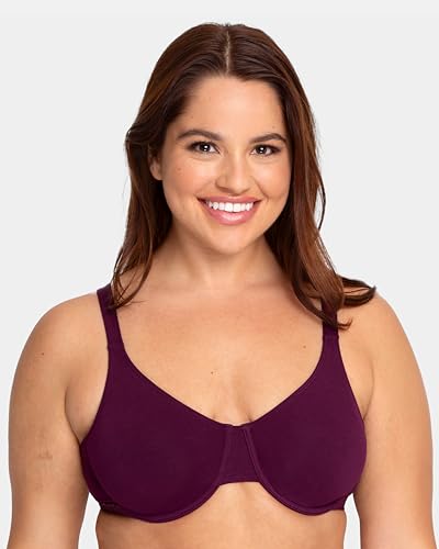 Image of Fruit of the Loom Women's Unlined Underwire Bra - Cotton & Spandex Blend for Natural Shape and Flexibility