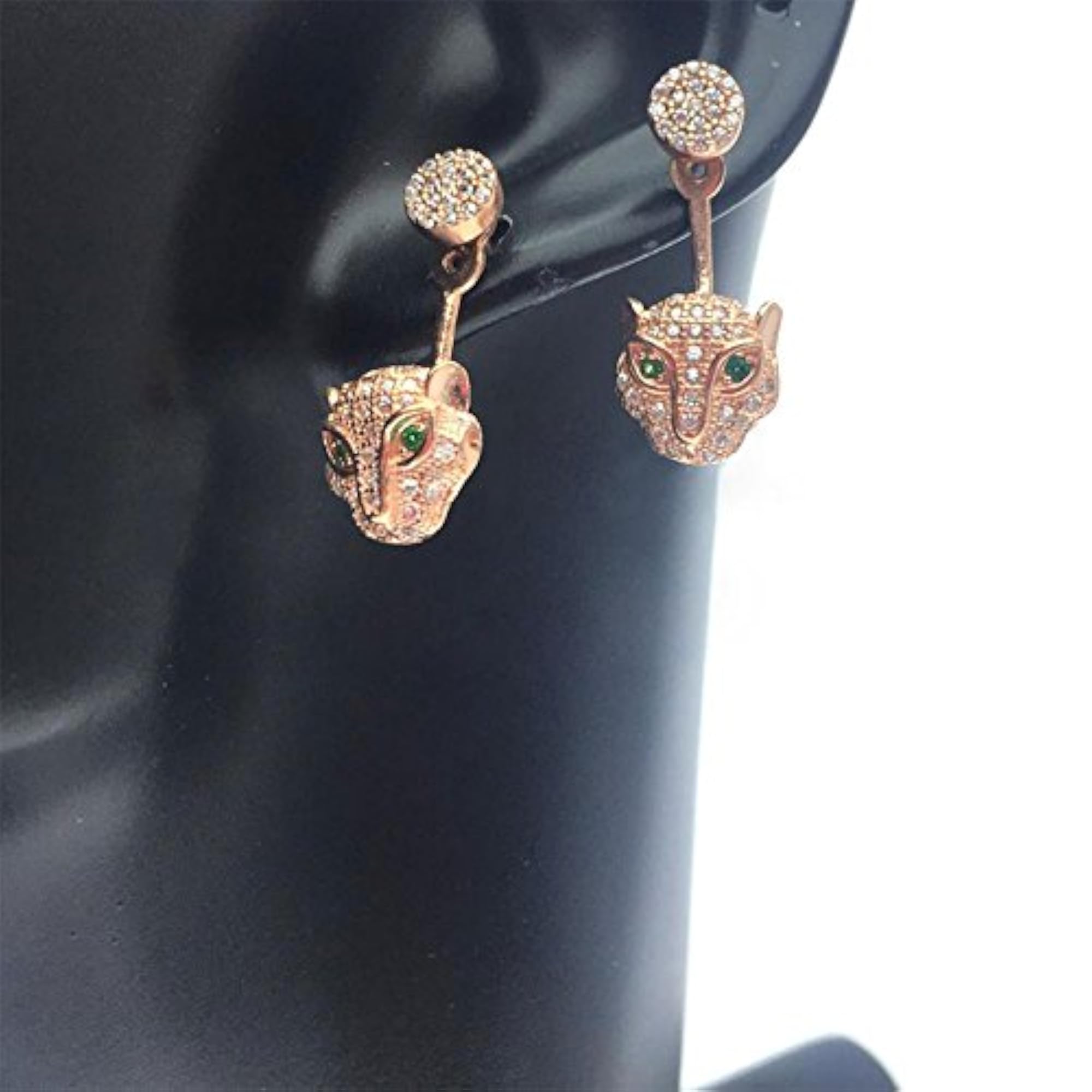 Turkish Silver Panther Instinct Earrings for Girls
