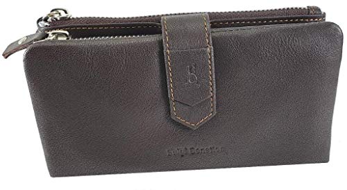 VICTOR LINE PORTAFOGLIO DONNA PELLE LUIGI BENETTON COLORATO MODA (MARRONE)